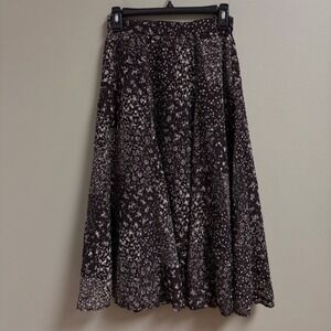Jill Stuart Women Midi Dark Floral Skirt Size M Cottagecore Whimsigoth Y2K Flowy